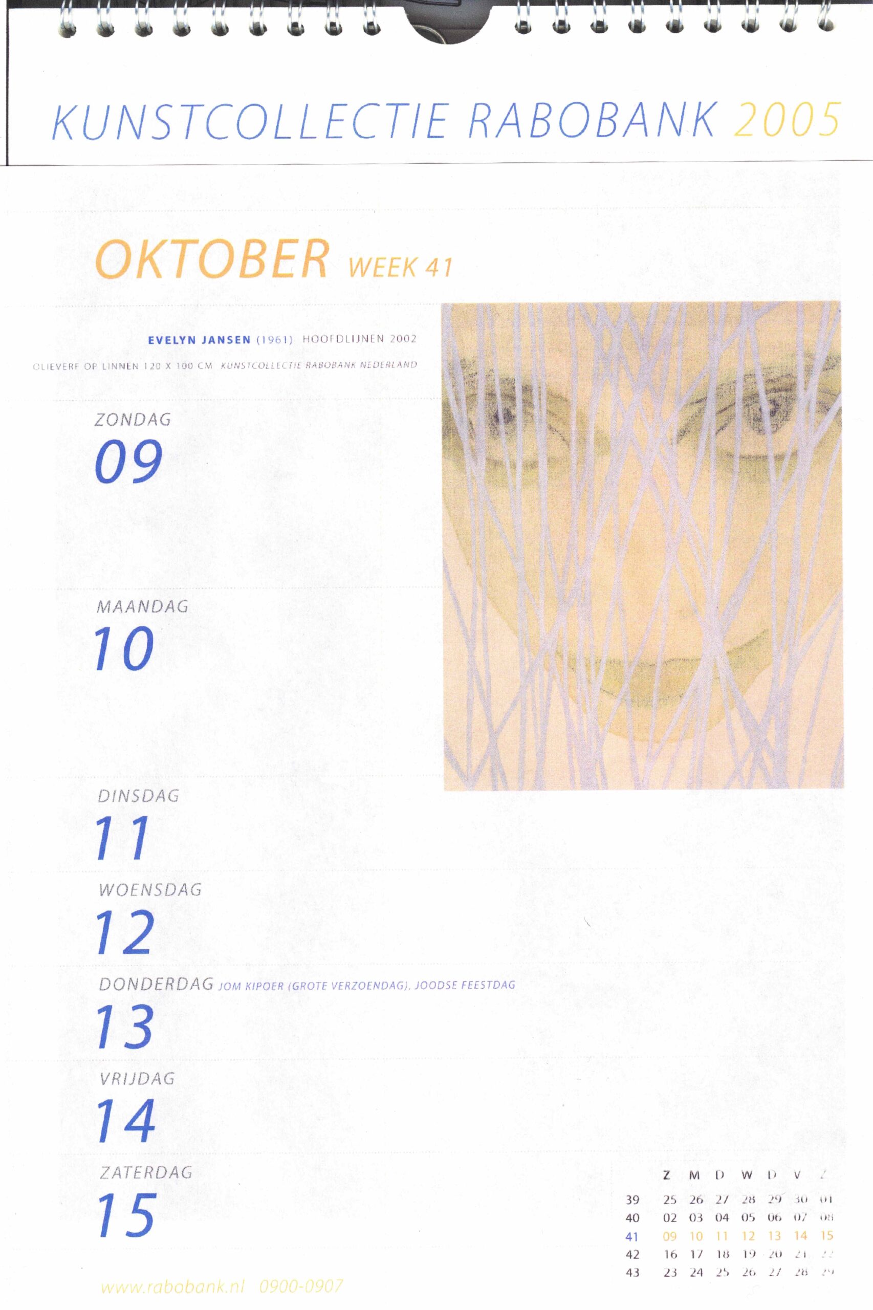 Kunstcollectie kalender Rabobank